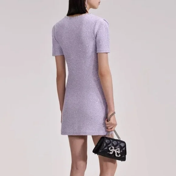 Self-Portrait Sequin Knit Mini Dress - Picture 2 of 7